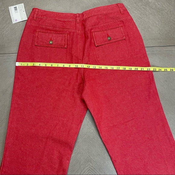 NWT Liz Claiborne Red Capri Cotton Jeans Women’s Size 14 - Picture 7 of 14